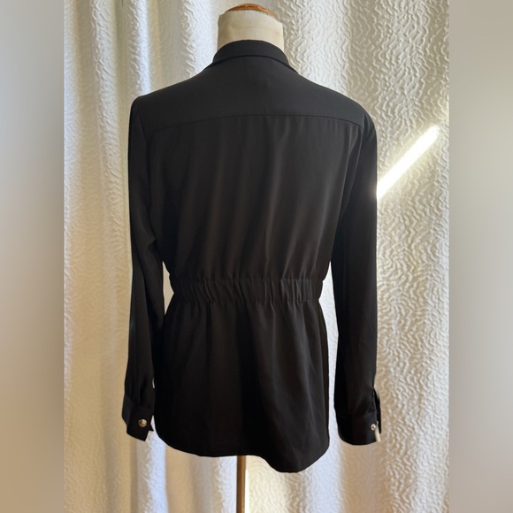 🖤 Jules & Leopold Tie-Waist Blazer Jacket – Black (Size Large) - Picture 3 of 6
